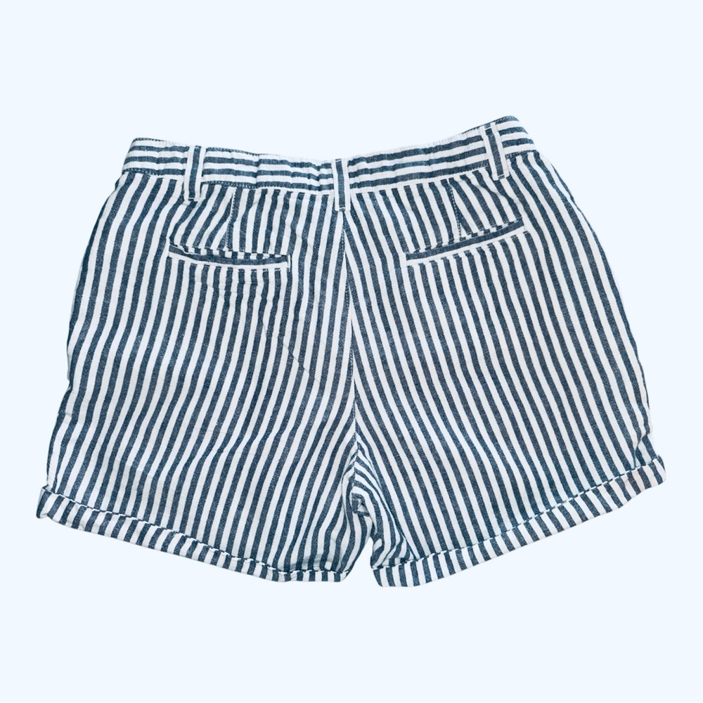 Gap Girlfriend Chino Shorts Women's Size 10 Regular Striped Navy‎ & White - Picture 2 of 6